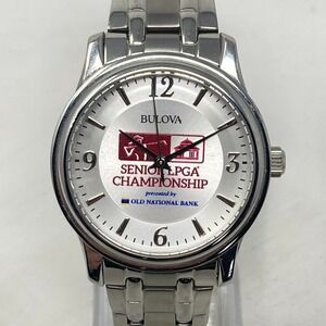 Bulova Mens Watch 38mm Silver Tone 96A000 Senior LPGA Championship New Battery